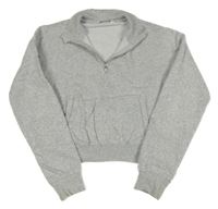 Sivá melírovaná crop mikina H&M