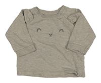 Šedá melírovaná propínací mikina s čumáčkem H&M