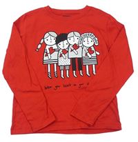 Červené tričko s dievčatky