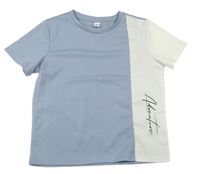 Modro-biele športové tričko s nápisom Shein