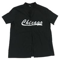 Černá baseballová košile Chicago  Shein 
