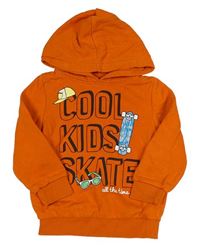 Cihlová mikina se skateboardem a kapucí C&A