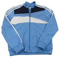 Modro-tmavomodro-bílá sportovní propínací mikina Adidas