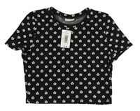 Čierne kvetované crop tričko Matalan