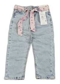 Světlemodré relaxed mid rise rifle s páskem Denim Co.