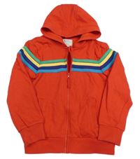 Červená prepínaci mikina s pruhmi a kapucňou Mountain Warehouse