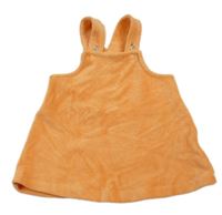 Oranžové rebrované zamatové na traké šaty