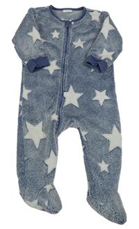 Tmavomodro-biely chlpatý overal s hviezdami Next