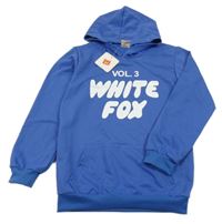 Nové - Modrá lehká mikina s nápisem a kapucí