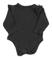 Antracitové žebrované body s volánky George