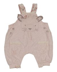 Růžové melírované podšité laclové tepláky s čumákem Next