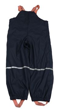 Tmavomodré nepromokavé zateplené laclové kalhoty Lupilu