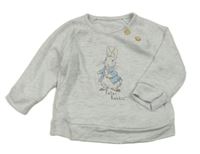 Svetlosivá melírovaná úpletová mikina s králíkem - Peter Rabbit George