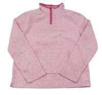 Ružová melírovaná fleecová mikina Yigga