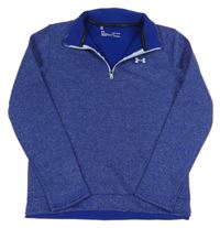 Modrá pruhovaná sportovní funkční mikina Under Armour