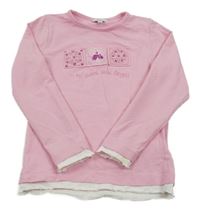 Ružové tričko s flitrami a korálkami TCM