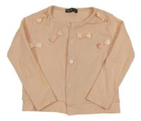 Marhuľové rebrované prepínaci tričko s mašľami