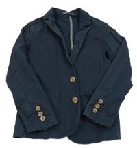 Tmavomodré plátenné sako Next