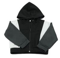 Čierno-bielo-antracitová športová prepínaci mikina s kapucňou H&M