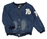 Modrá lehká riflová bunda s číslem