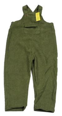 Nové - Khaki rebrované na traké nohavice s vreckom Shein