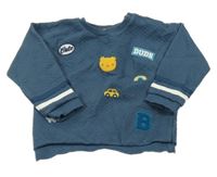 Tmavomodrá prešívaná mikina s obrázkami Nutmeg