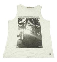 Smetanový top s palmami Garcia