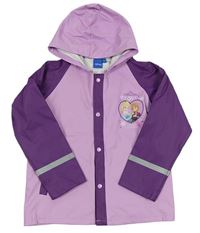 Lila-fialová nepromokavá bunda s Frozen a kapucňou Disney