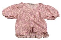 Ružovo-žltý kvetovaný crop top George