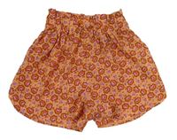 Marhuľové ľahké kvetované sukňové kraťasy Primark