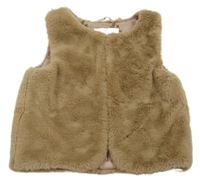 Hnedá kožušinová podšitá vesta H&M