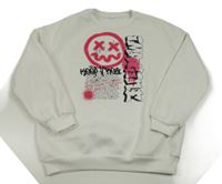 Biela mikina s potlačou shein