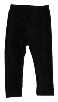 Černé žebrované sametové legíny Matalan