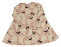 Růžovo-smetanové bavlněné šaty s duchy Next