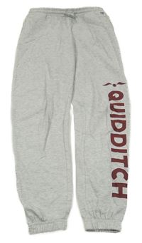 Šedé melírované tepláky s nápisem H&M