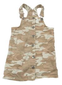 Béžovo-ružovo-hnedé army prepínaci na traké rifľové šaty Matalan