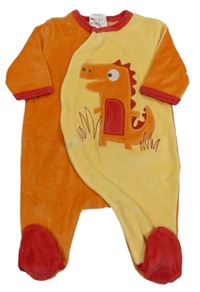 Žlto-oranžový zamatový overal s dinem