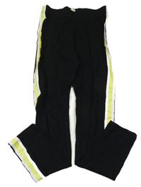Čierne legíny s neónovým pruhom H&M