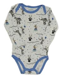 Bílo-modré body s obrázky Tchibo