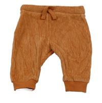 Hnedé zamatové rebrované tepláky F&F