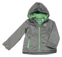 Šedá melírovaná softshellová bunda s nášivkou a kapucí Lily & Dan