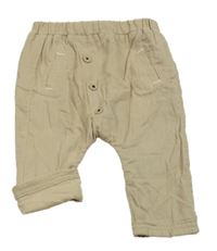 Béžové ľahké podšité nohavice s gombíkmi Kiabi