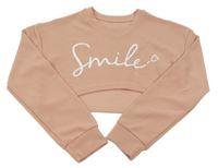 Svetloružové crop tričko s nápisom