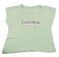 Mintové tričko s nápisom