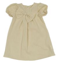 Smotanové ľahké šaty s mašlou