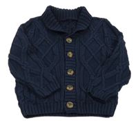 Tmavomodrý vzorovaný prepínaci sveter Nutmeg