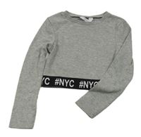 Sivé rebrované crop tričko Primark