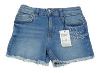 Nové - modré rifľové kraťasy s kamienkami Denim Co.