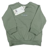 Nové - khaki mikina s auty H&M