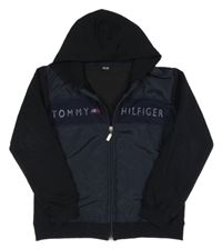Černo-tmavomodrá bundomikina s logem a kapucí - Tommy Hilfiger